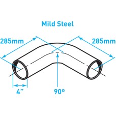 Exhaust Elbow 90º Bend, Mild Steel - 4"